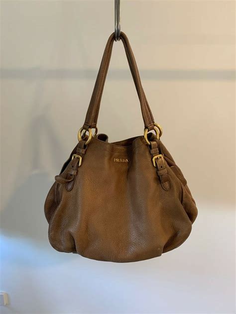 RARE Prada Antik Cervo Shoulder Bag Taupe 